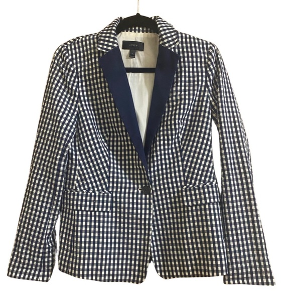 J Crew Gingham Blazer Size 6